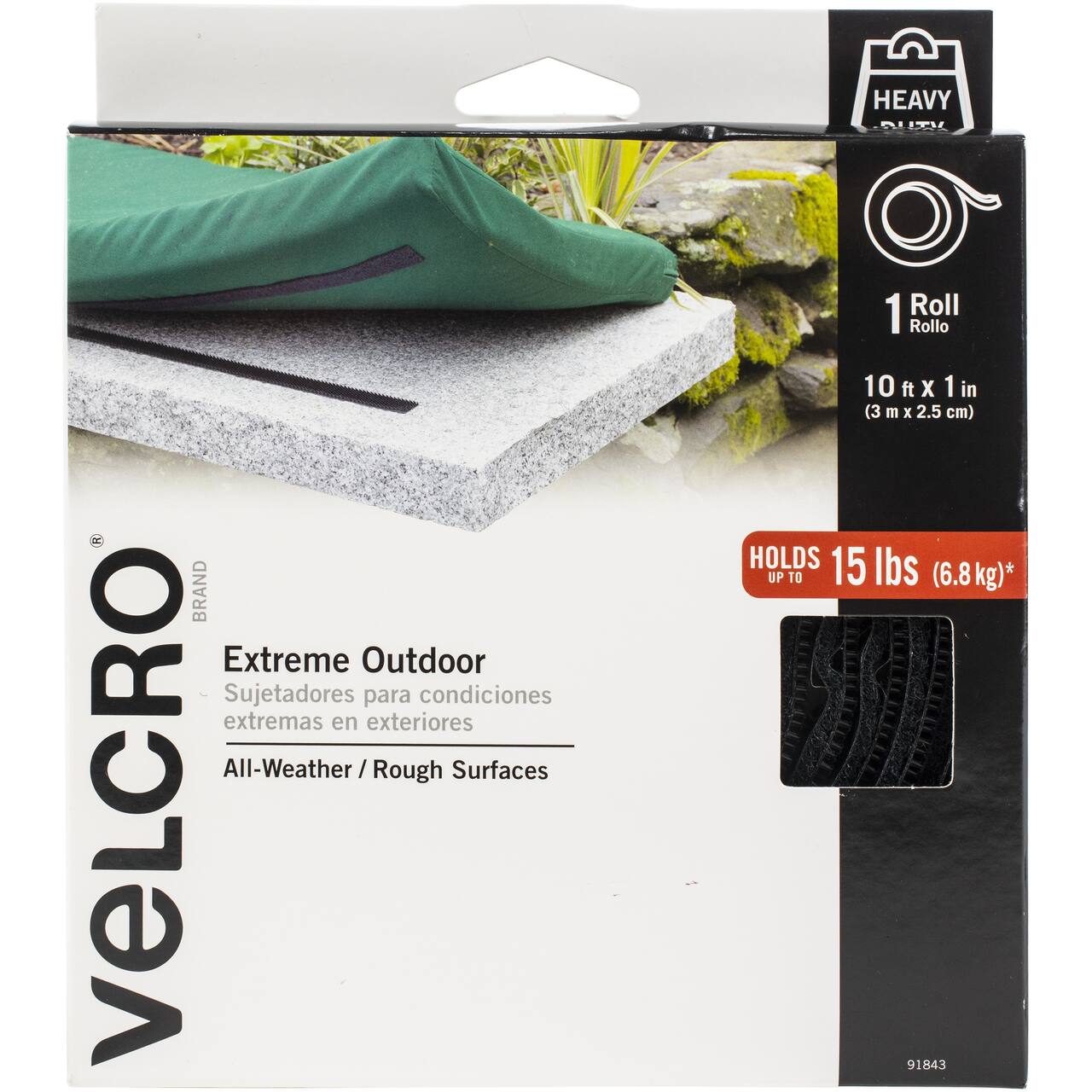 VELCRO® Brand Black Extreme Outdoor Tape Roll, 10ft.